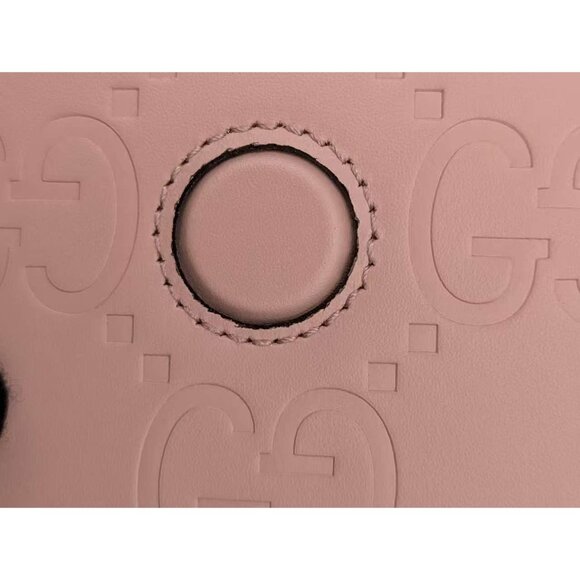 Gucci GG Embossed Super Mini Leather Crossbody Bag Pink 772794 - Picture 11 of 14